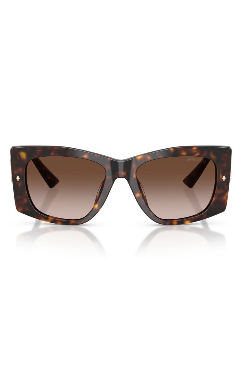 Jimmy Choo 54mm Butterfly Sunglasses, Main, color, Havana / Brown Gradient