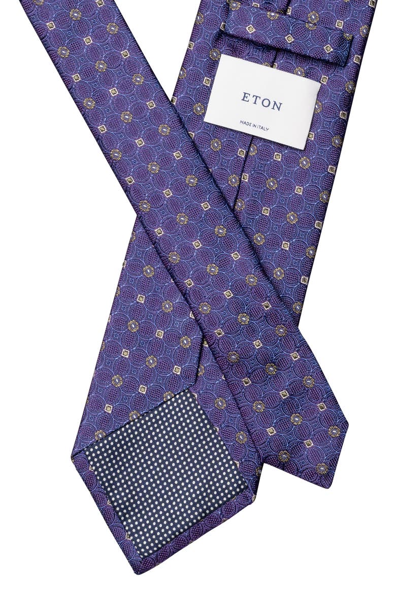 Eton Floral Jacquard Silk Tie, Alternate, color, Dark Purple