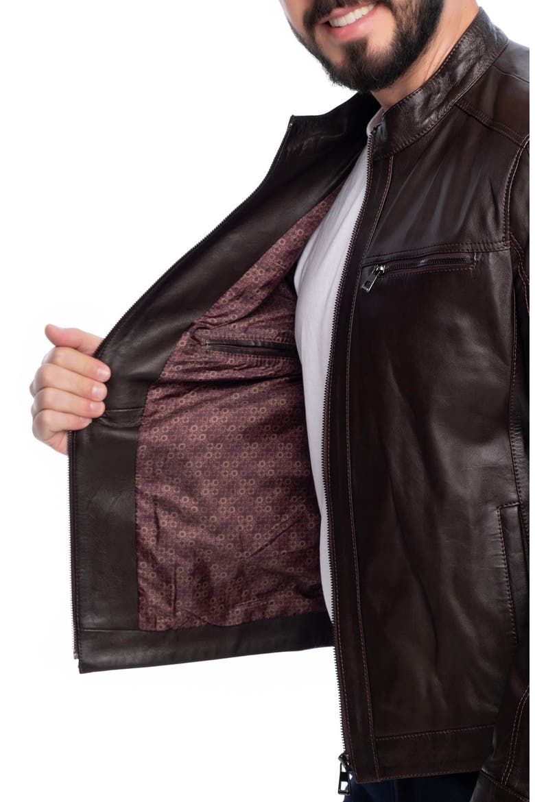 Soft Leather Jacket, Alternate, color, DARK BROWN