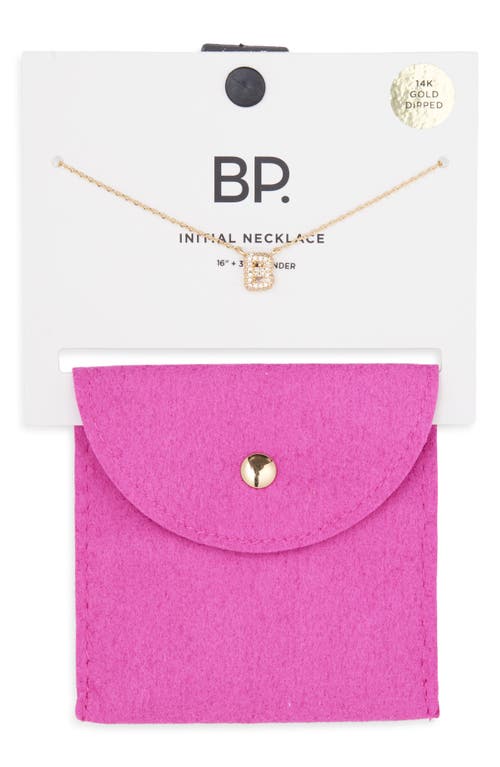 Bp. Pavé Crystal Initial Necklace In Gold
