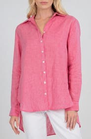 APNY Pleated Back Linen Button-Up Tunic