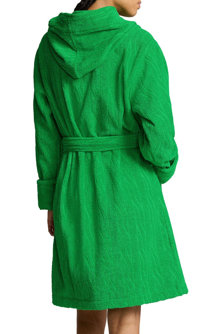 Hooded Jacquard Robe, Alternate, color, BRIGHT CLOVER
