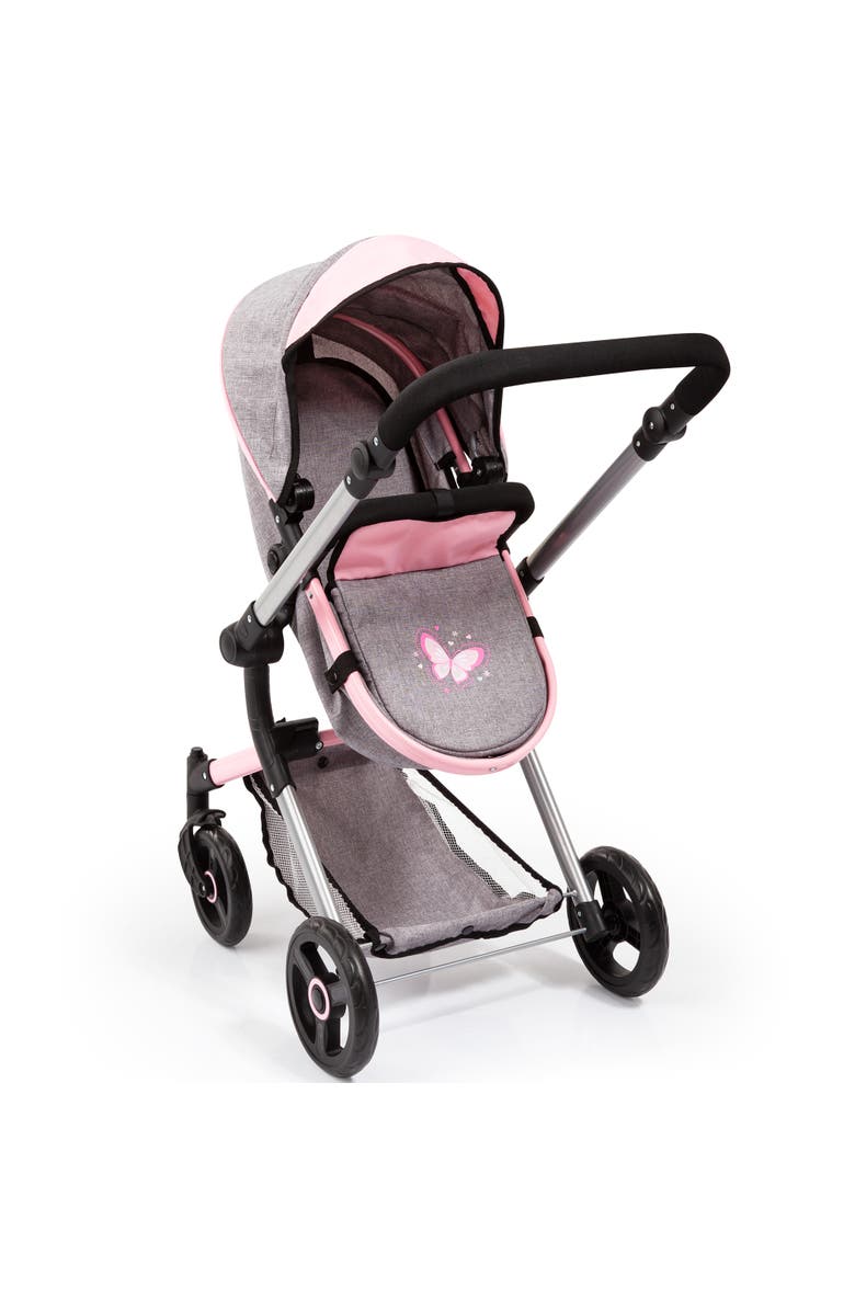 Bayer Design City Vario Doll Stroller Gray Pink Butterfly, Converts To Jogger, 20 Inch, Alternate, color, Gray