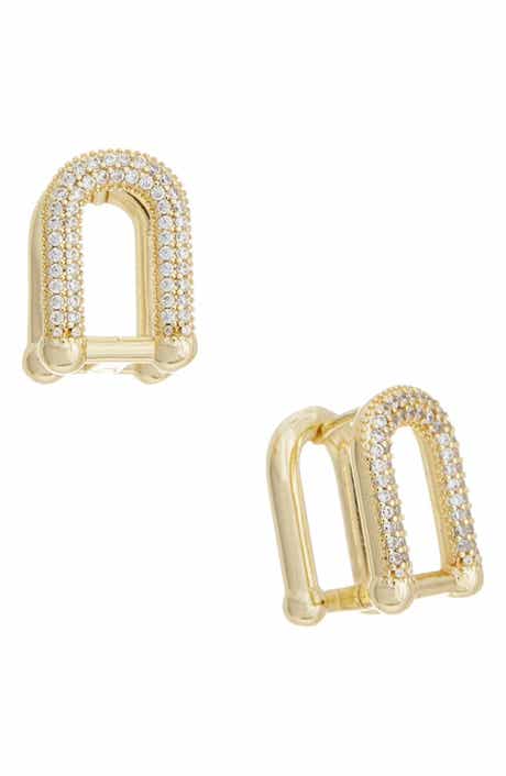 Cubic Zirconia Huggie Hoop Earrings