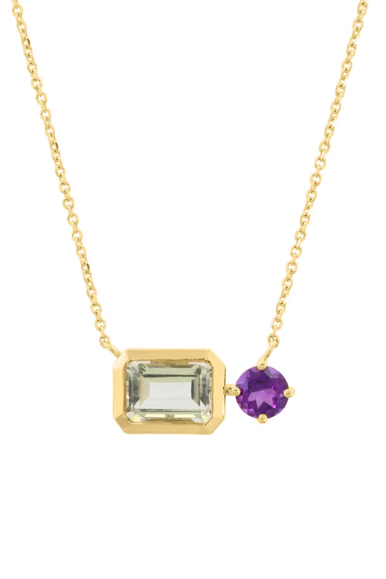 Amethyst & Green Quartz Pendant Necklace, Main, color, MULTI