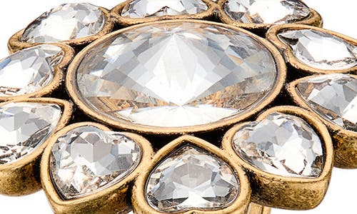 Kurt Geiger London Heart Crystal Cocktail Ring In Gold