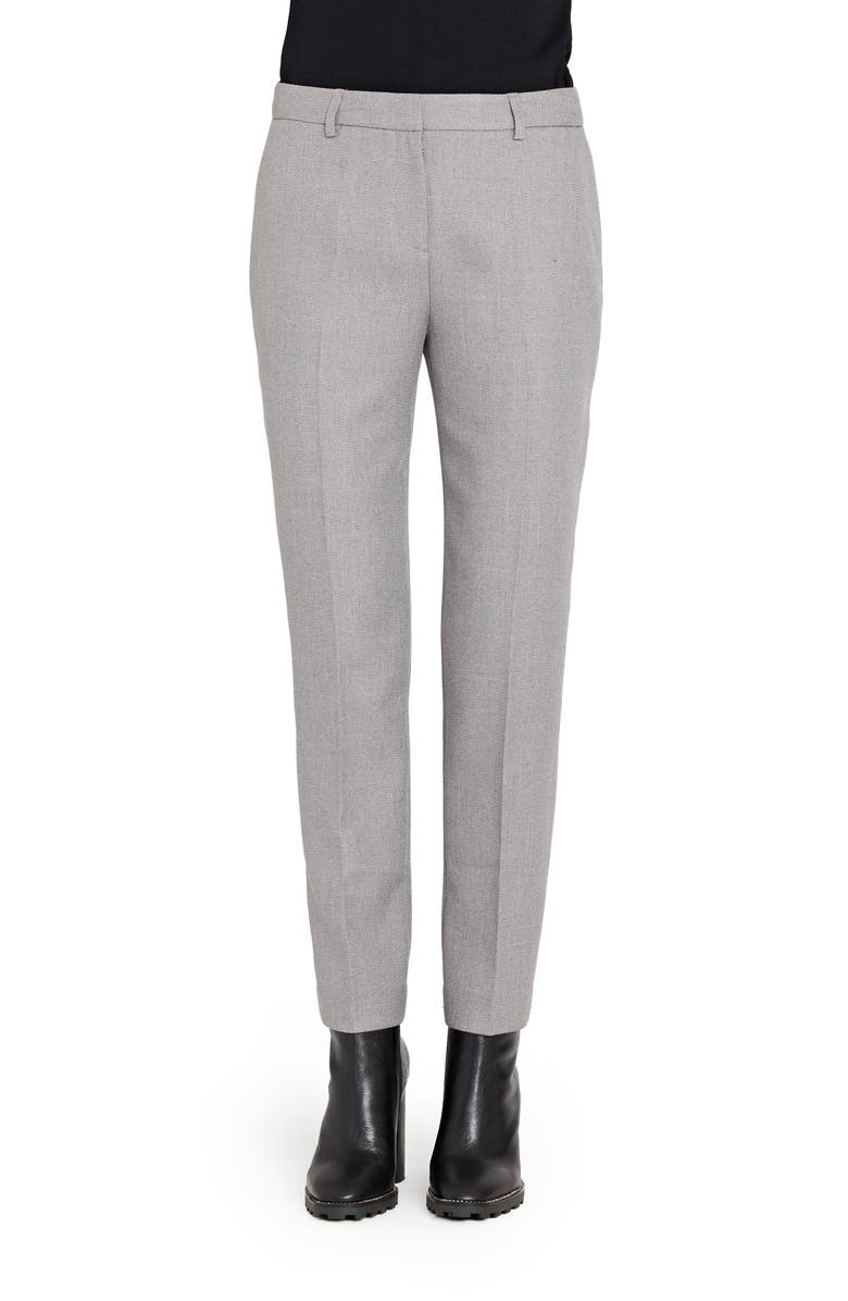 Tahari ASL Herringbone Cigarette Pants, Main, color, Heather Grey