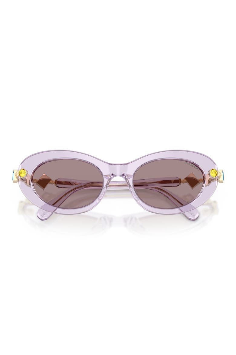 53mm Oval Sunglasses, Alternate, color, TRANSPARENT LILAC / VIOLET