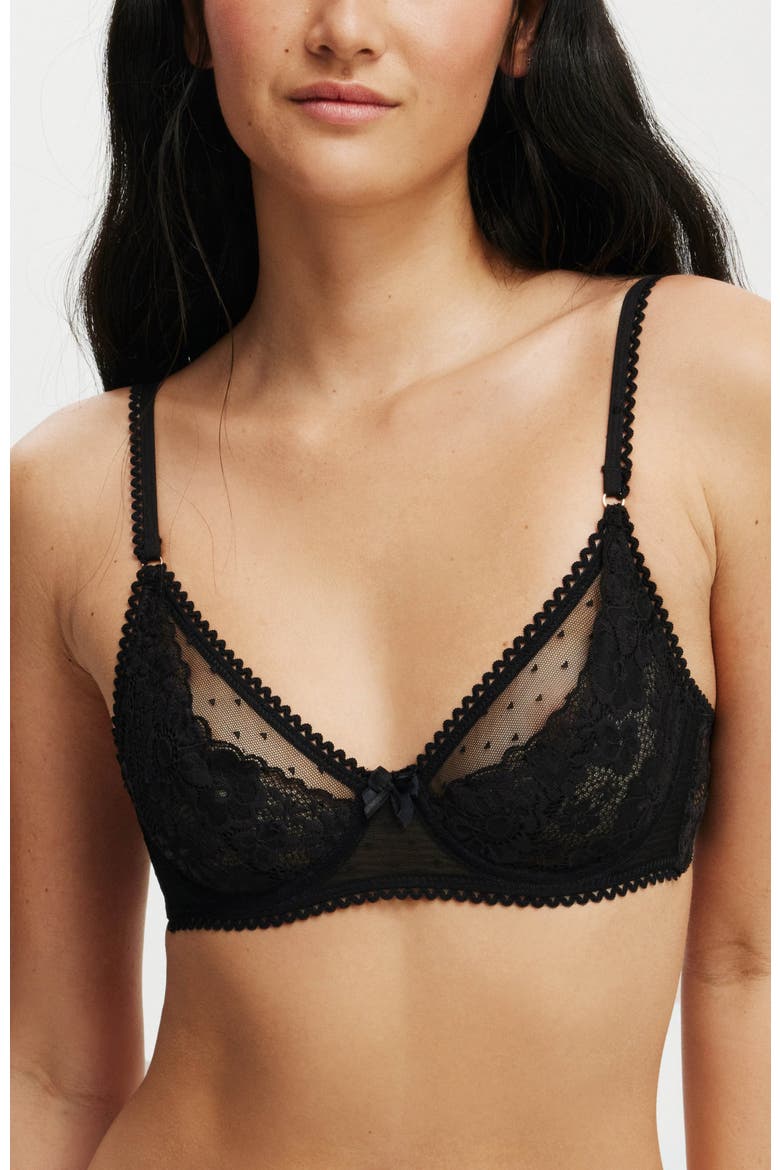 Women's Holly Lace Underwire Bra, Main, color, Black