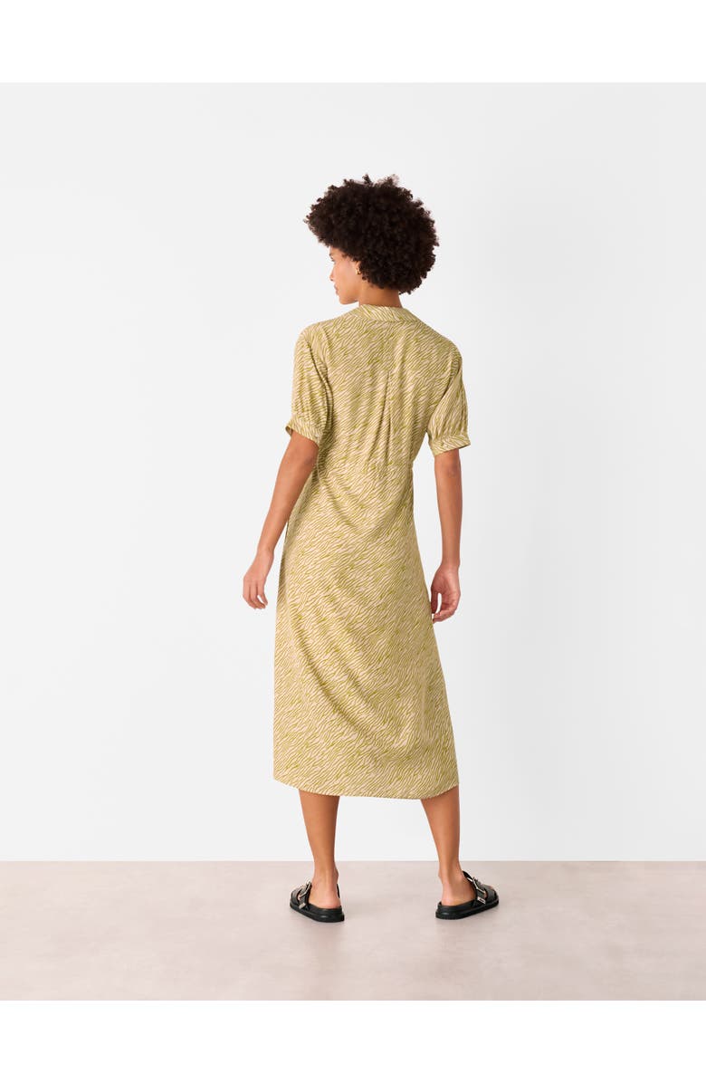 Whistles Tiger Flame Short Sleeve Midi Dress, Alternate, color, Green/Multi