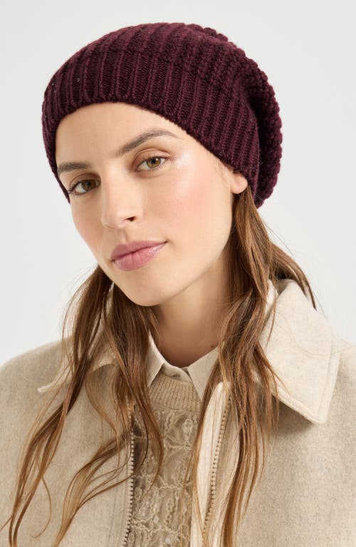 Brunello Cucinelli Cashmere And Silk Beanie In Red