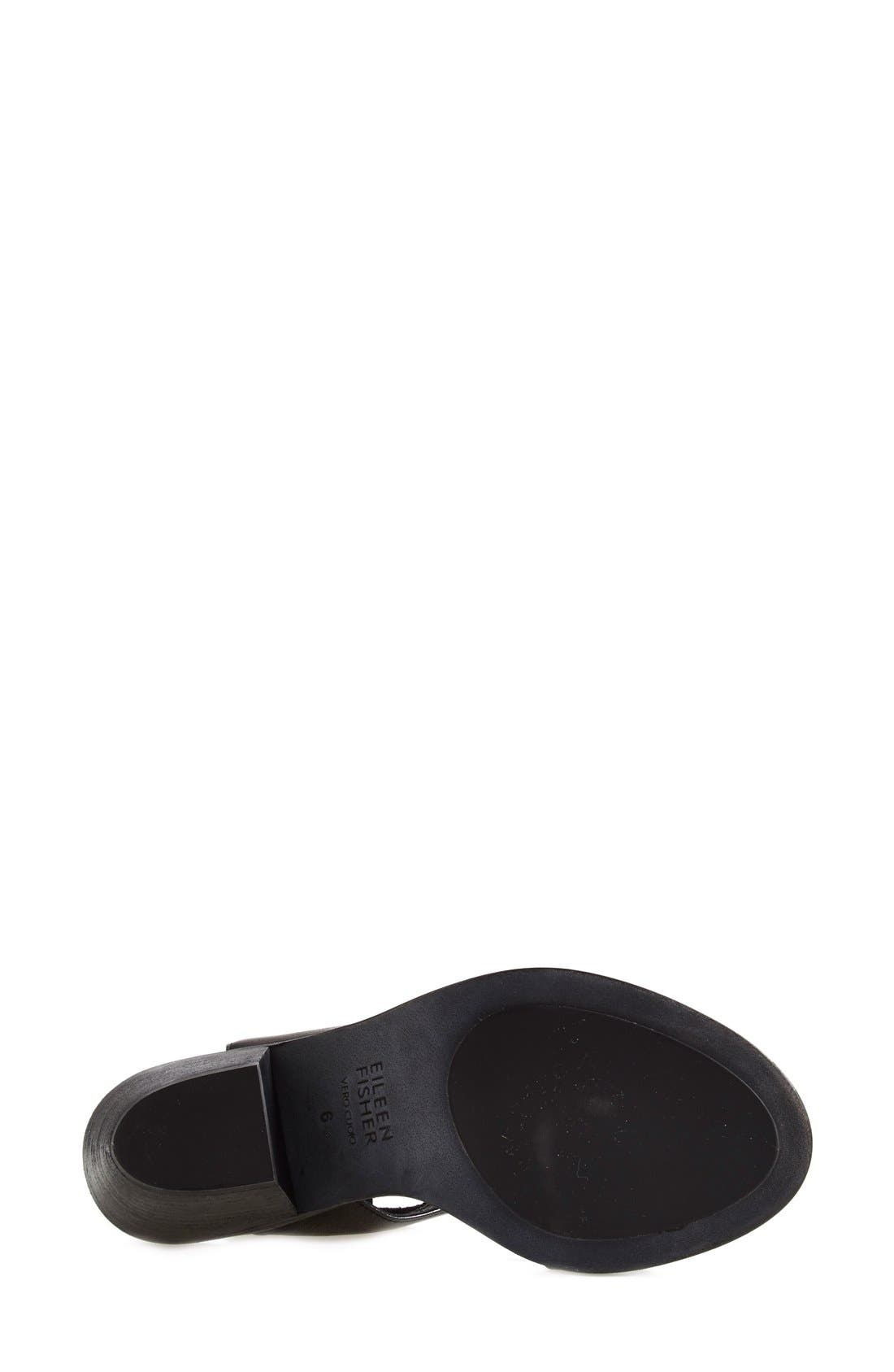 'Art' Tumbled Leather Ankle Cuff Sandal, Alternate, color, BLACK
