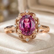 Bliss Diamond GIA Certified Ruby & Diamond 2.05Ct VS Vintage Engagement Ring in 14k Gold