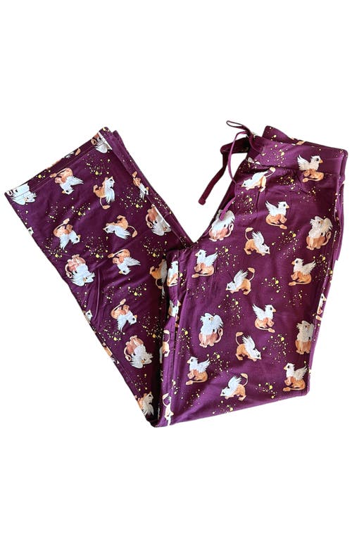 Laree + Co Griffin Adult Lounge Pants In Burgundy