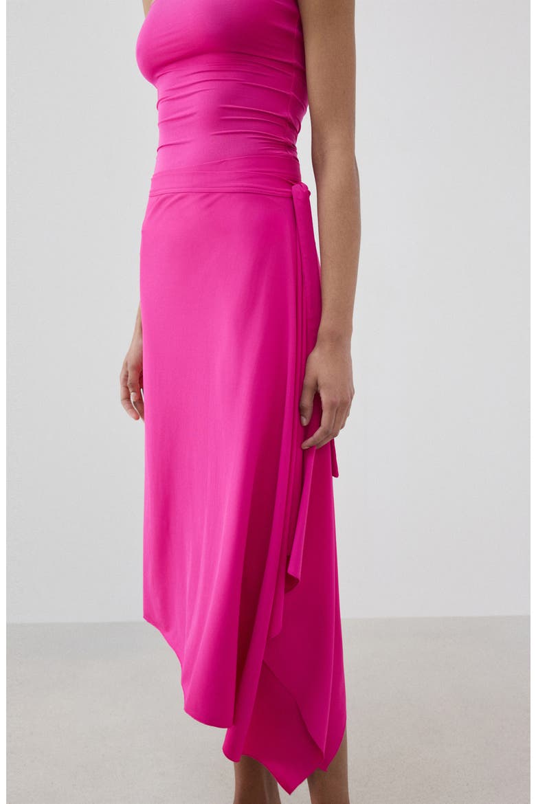 Asymmetric Midi Skirt, Alternate, color, FUCHSIA
