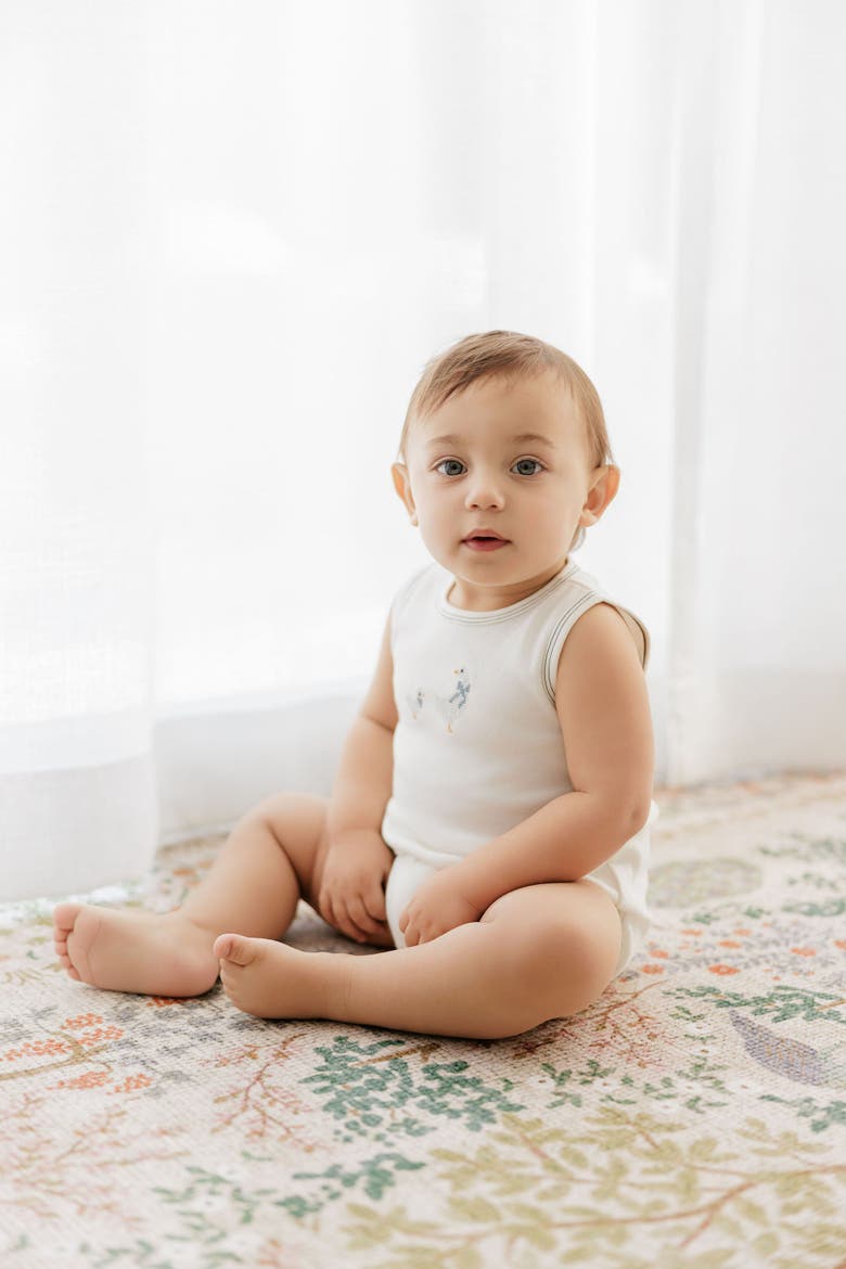 Cross Stitch Duckling Collection - Romper for Boys(Baby), Alternate, color, Ivory/Blue