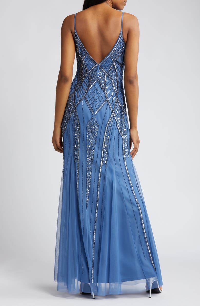 Jump Apparel Beaded A-Line Gown, Alternate, color, 