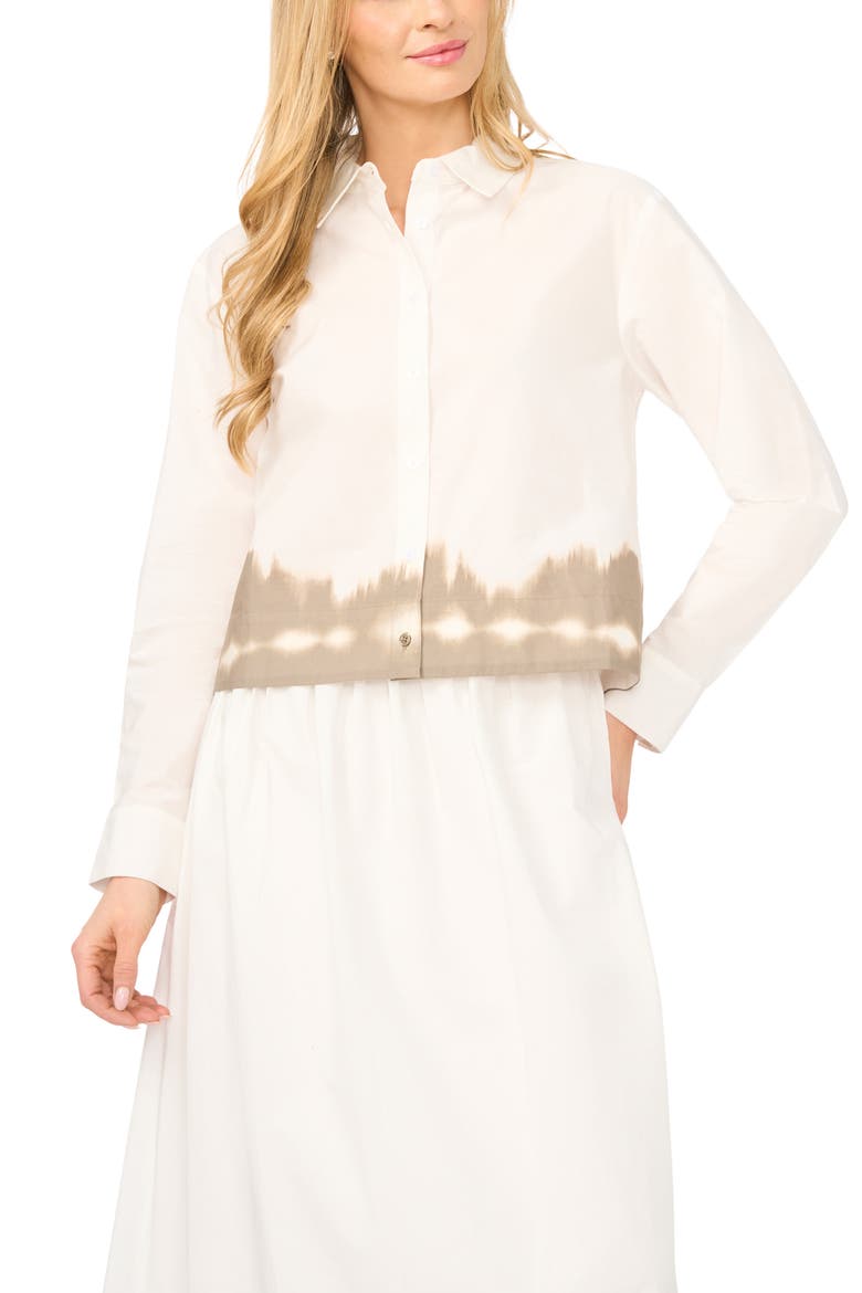 Cropped Button Up Top, Main, color, WARM ASH
