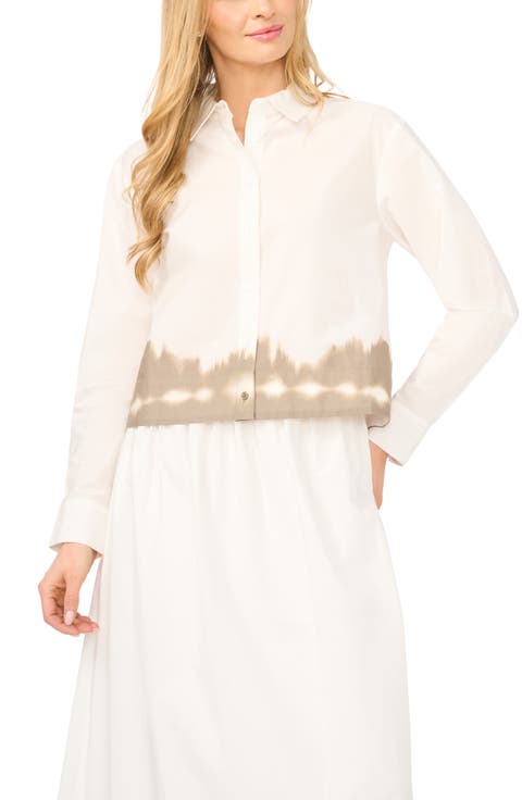 Cropped Button Up Top (Petite)