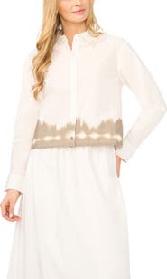Halogen® Cropped Button Up Top