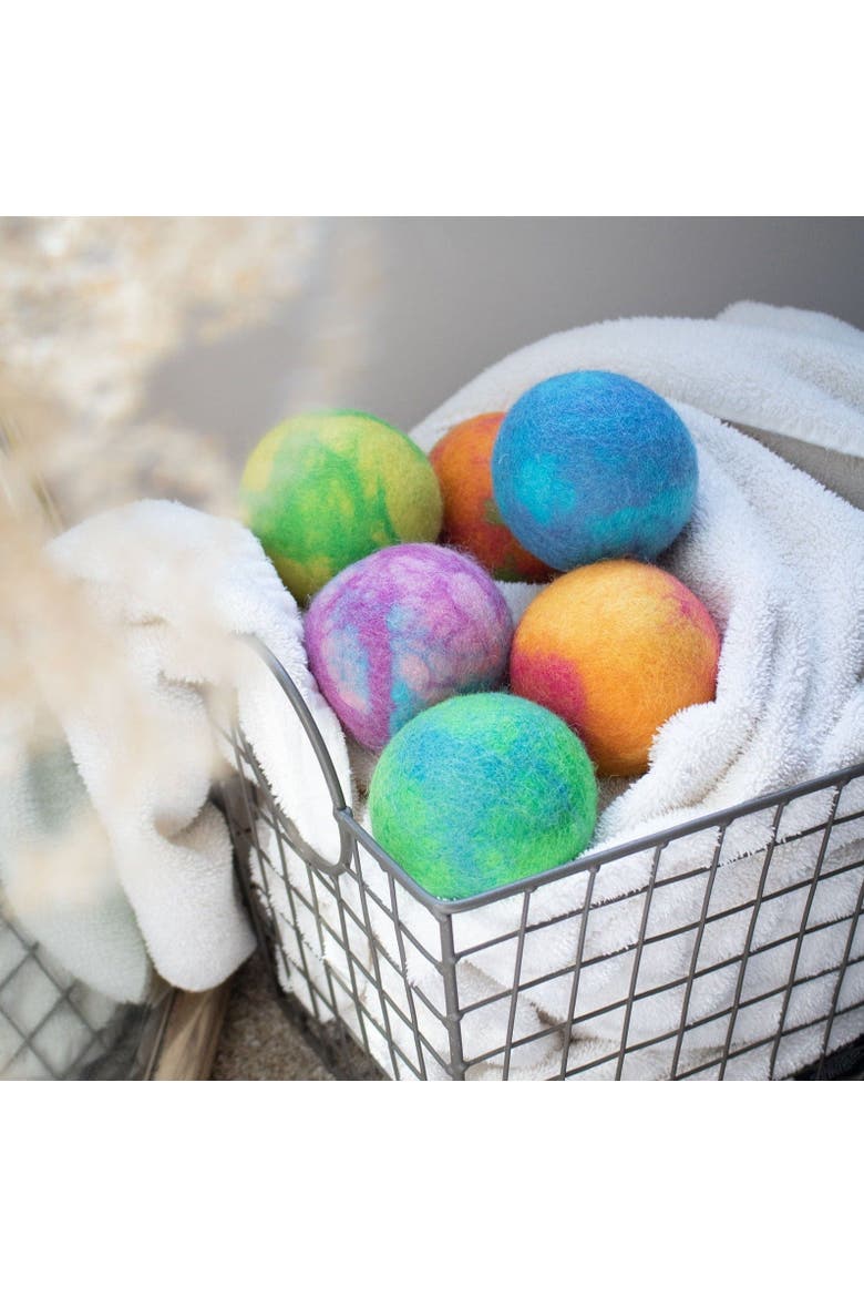 Wool Dryer Balls XL Set of 6, Alternate, color, Galaxy Tie Dye
