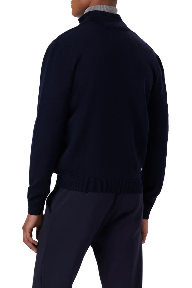 Mock Neck Zip Sweater, Alternate, color, NAVY