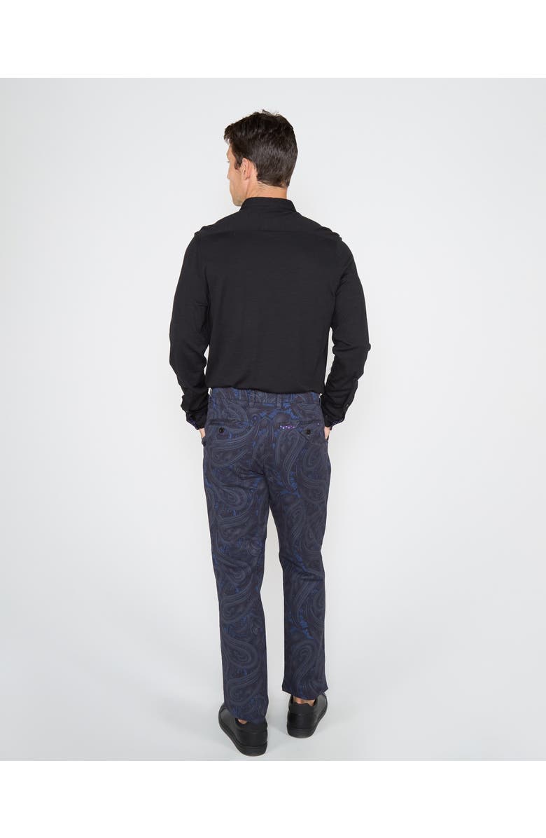 Lords of Harlech Charles Stretch Twill Flat Front Pant, Alternate, color, Paisley Badalona Smoke