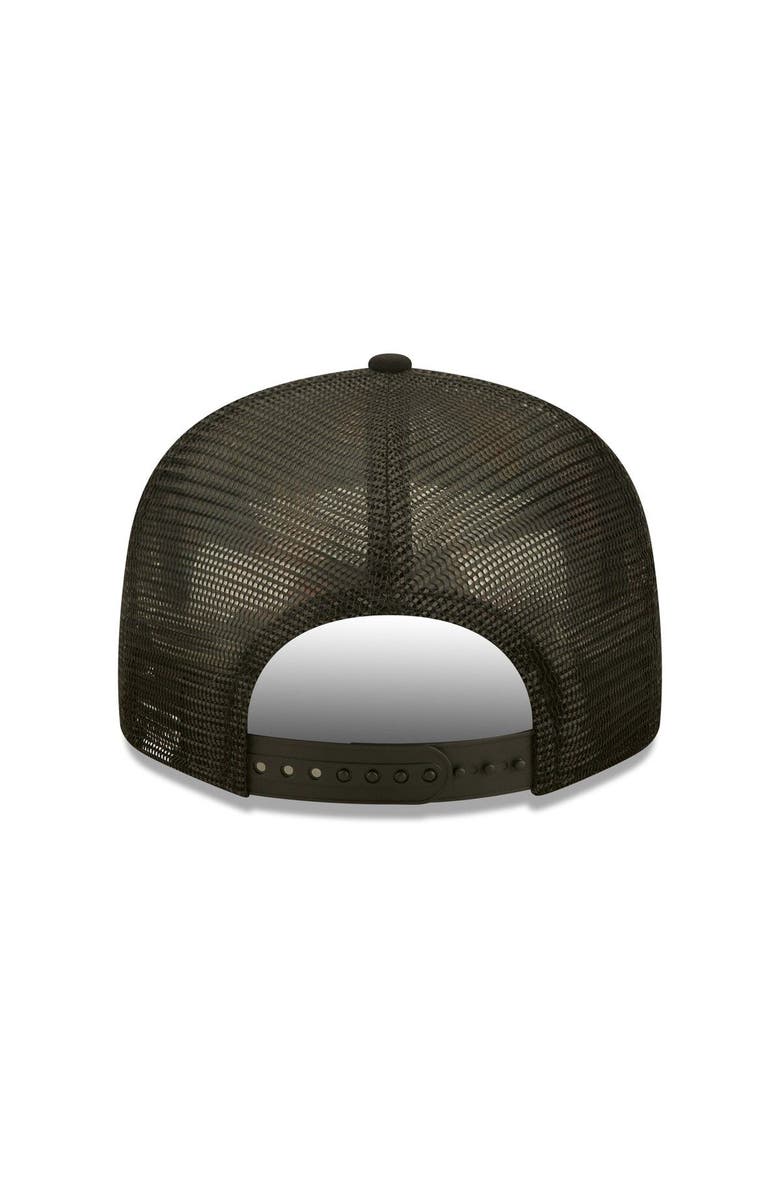 New Era Men's New Era Black Miami Marlins Tropic Trucker 9FIFTY Snapback Hat, Alternate, color, 