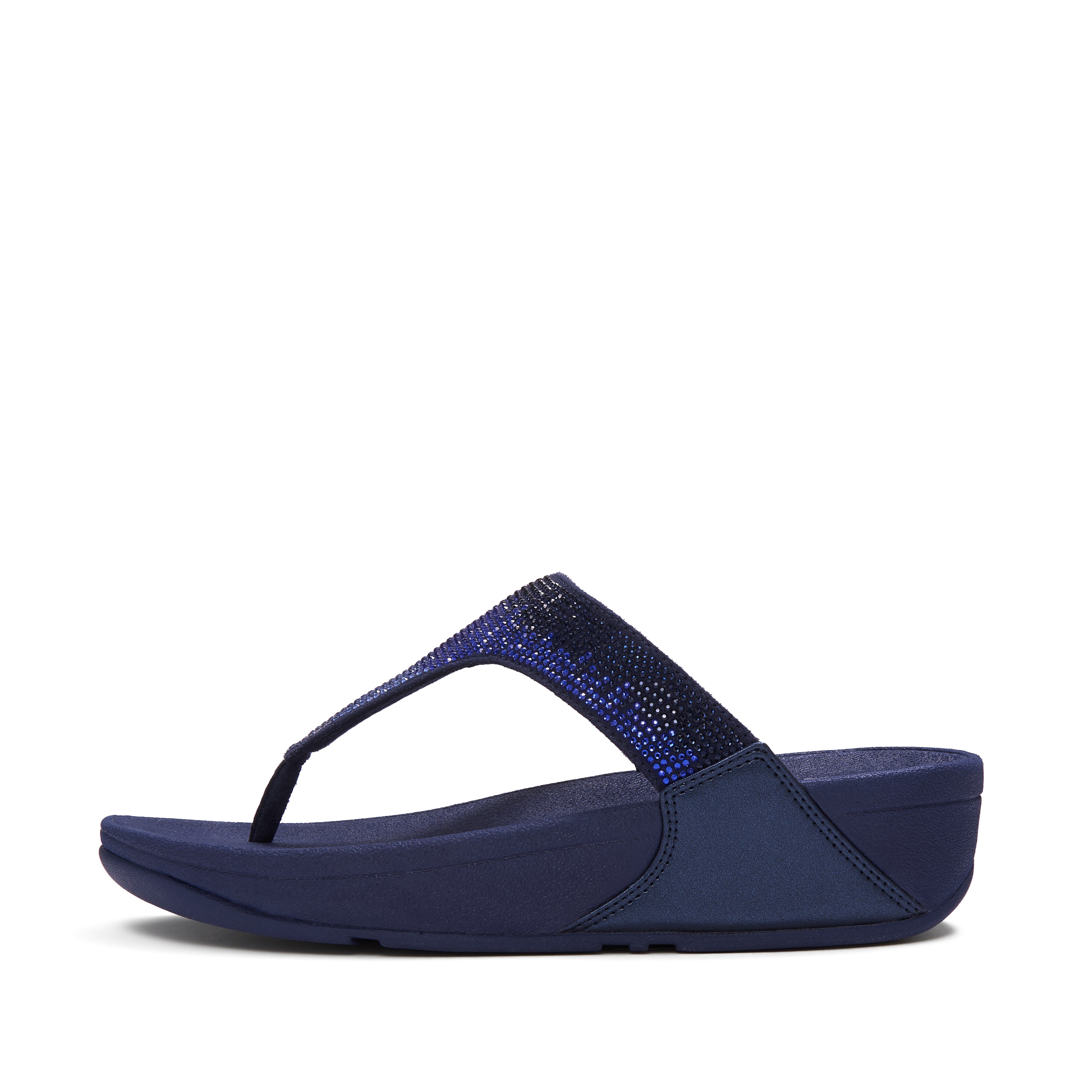 Lulu Ombre Crystal Toe-Post Sandals, Alternate, color, Nightfall Blue