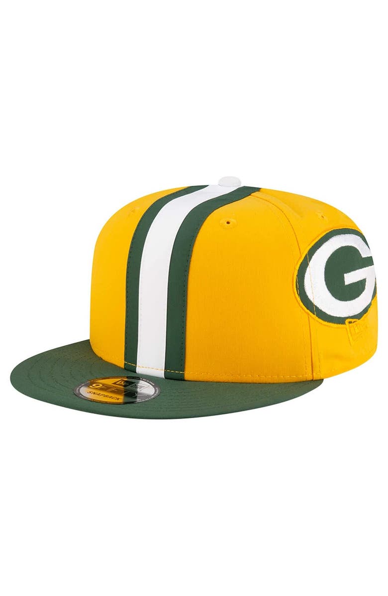 New Era Men's New Era Gold Green Bay Packers Helmet 9FIFTY Snapback Hat, Main, color, Gold