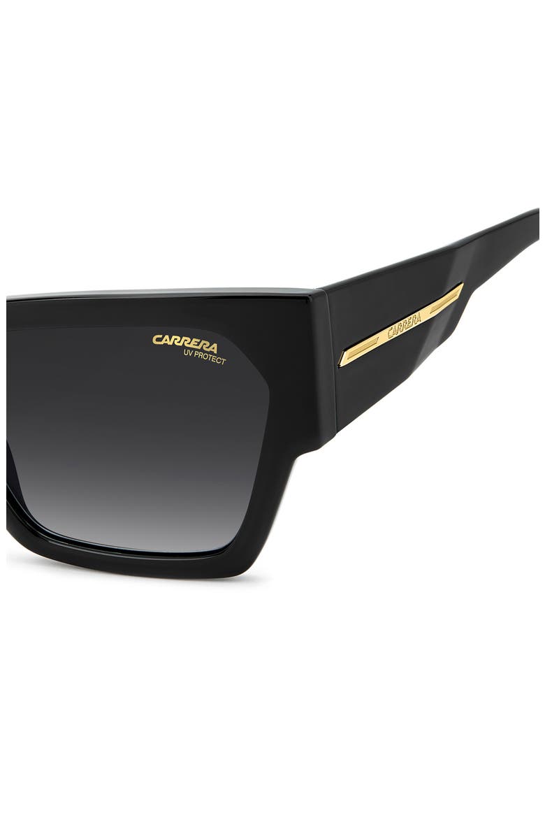 Victory 57mm Gradient Rectangular Sunglasses, Alternate, color, BLACK/ DARK GREY