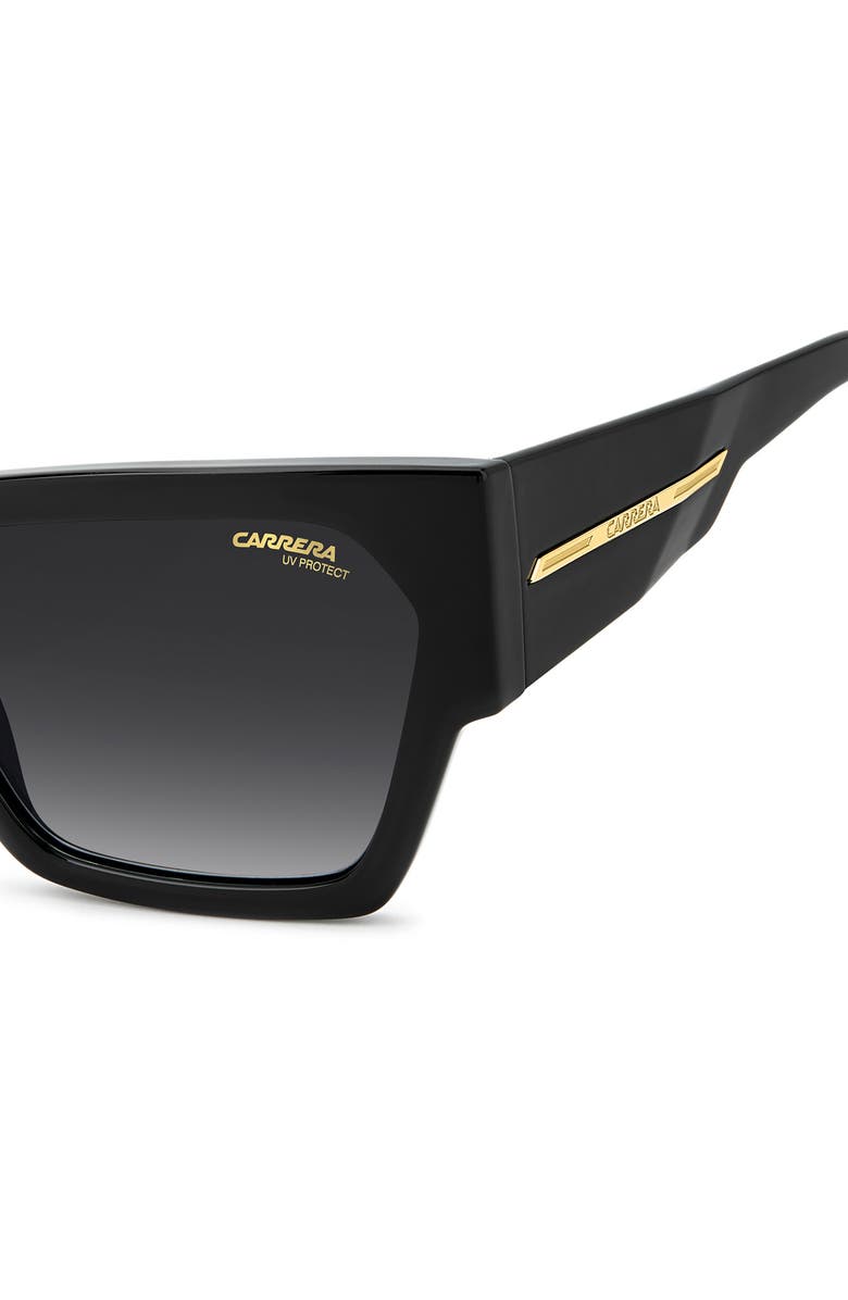 Carrera Eyewear Victory 57mm Gradient Rectangular Sunglasses, Alternate, color, Black/ Dark Grey