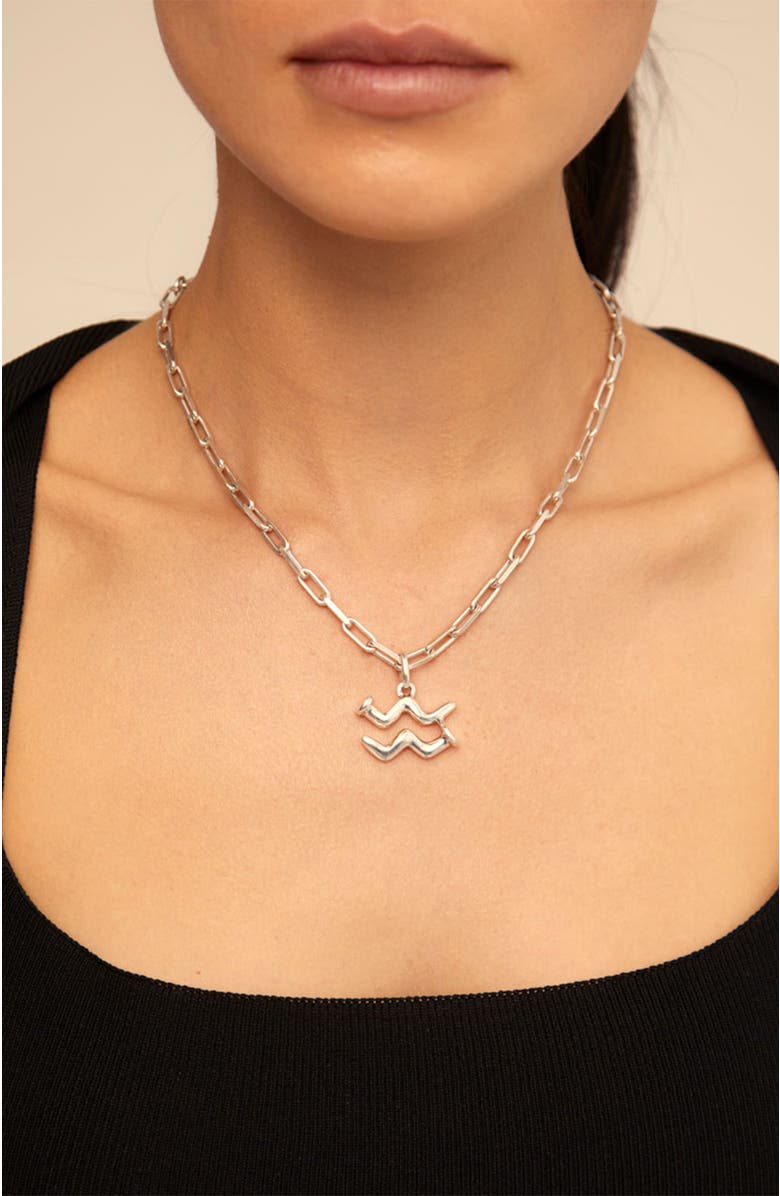 UNODE50 Mini Linkline Charm Necklace, Alternate, color, Silver