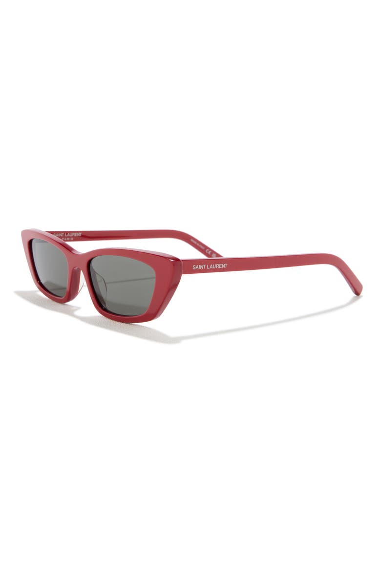 52mm Cat Eye Sunglasses, Alternate, color, RED RED GREY