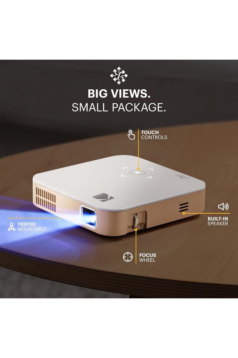 Luma 350 Smart Projector, Portable Pico Projector with Carrying Case, Tripod & Remote, Alternate, color, White