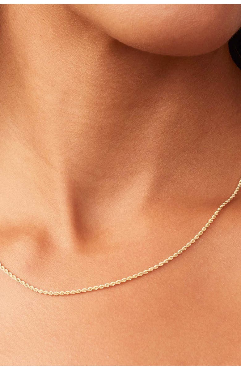 Oradina 14K Gold Roman Rope Chain Necklace, Alternate, color, Yellow Gold