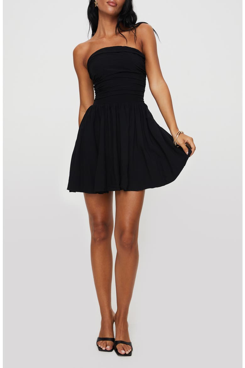 Rashida Strapless Minidress, Main, color, BLACK