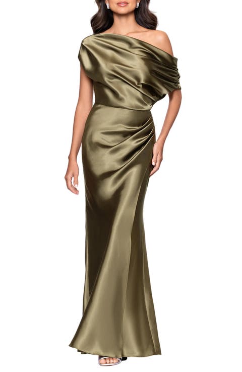 One-Shoulder Satin Gown