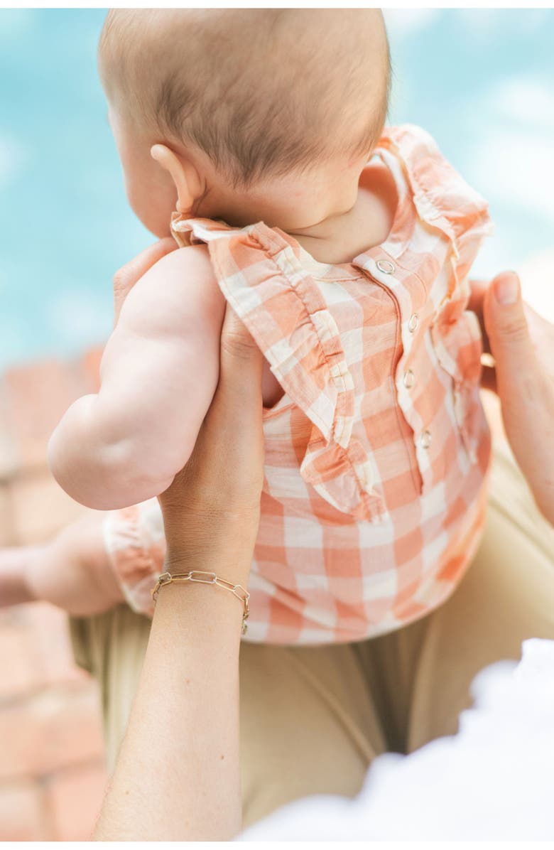 Pehr Checkmate Flutter Bodysuit, Alternate, color, Melon