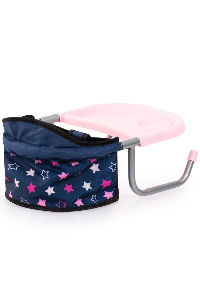 Bayer Design Folding, Attachable Table Seat, Navy, Pink Stars, Alternate, color, Multicolored