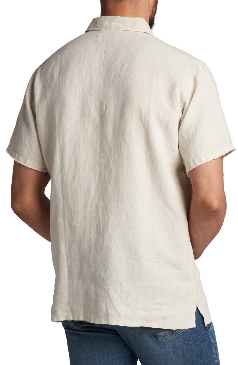 Rowan Lyons Linen Button-Up Shirt, Alternate, color, Bone