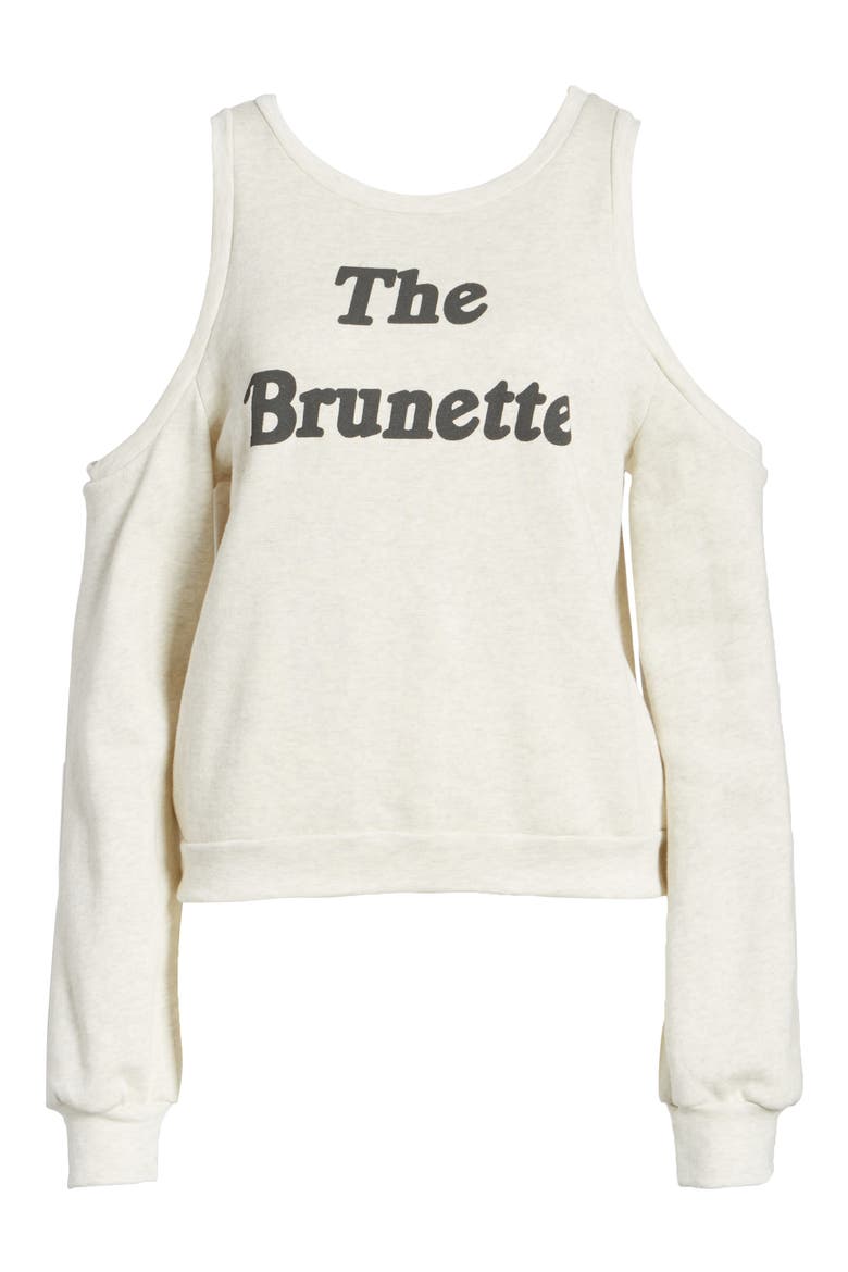 The Brunette Cold Shoulder Sweatshirt, Alternate, color, OATMEAL
