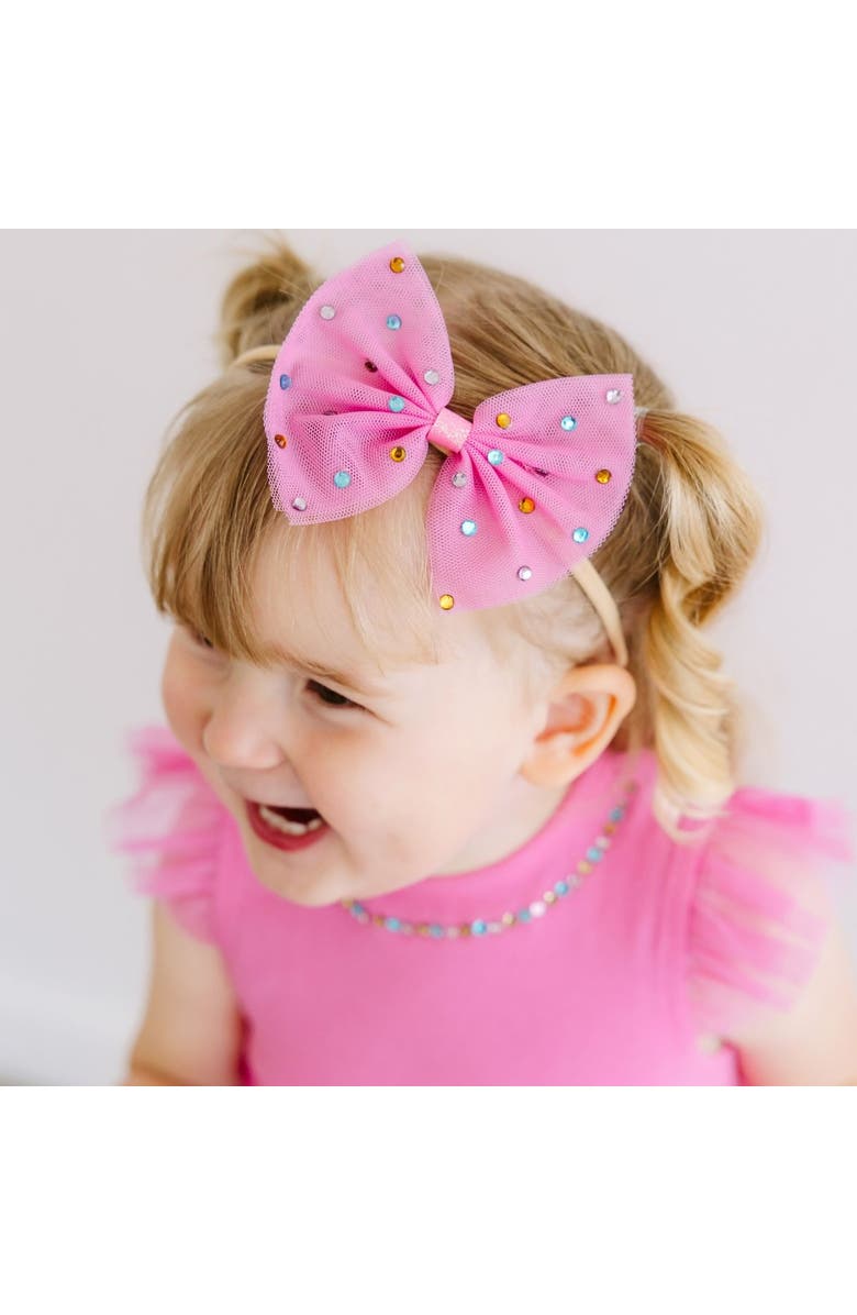 Sweet Wink Raspberry Rhinestone Bow Baby Headband, Alternate, color, Raspberry