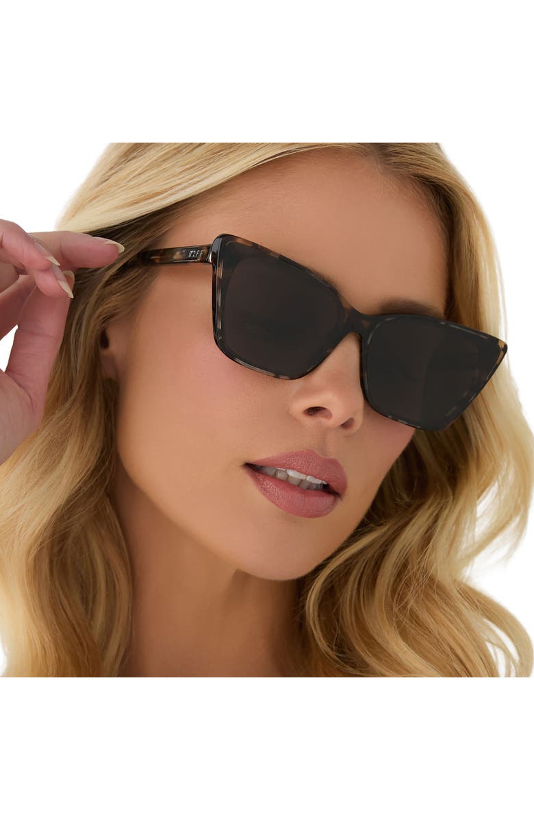 DIFF Alina 61mm Cat Eye Sunglasses, Alternate, color, Espresso Tortoise / Grey