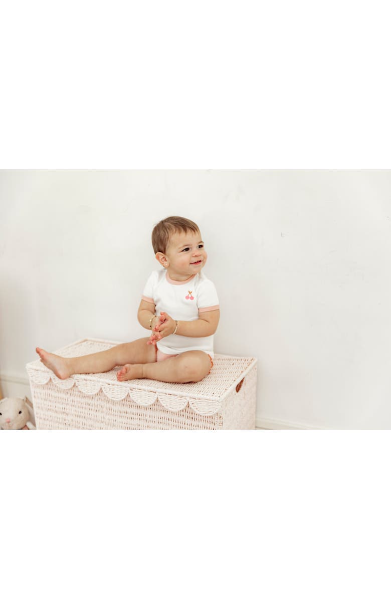 So Loved Cherry Ribbed 2 Piece Top and Bottom Set, Alternate, color, Off White/Mauve