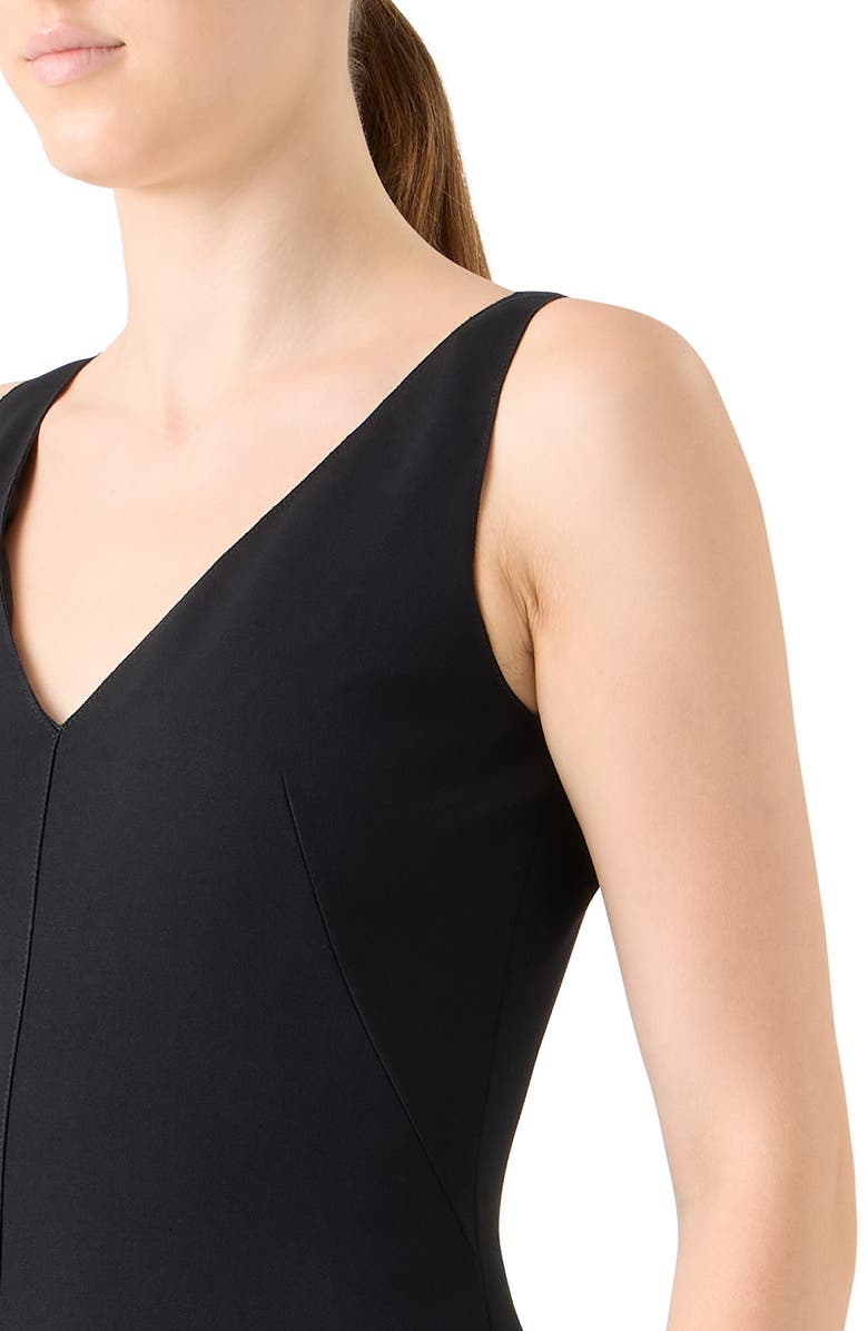 Akris punto Fringe Hem Sleeveless Midi Dress, Alternate, color, Black