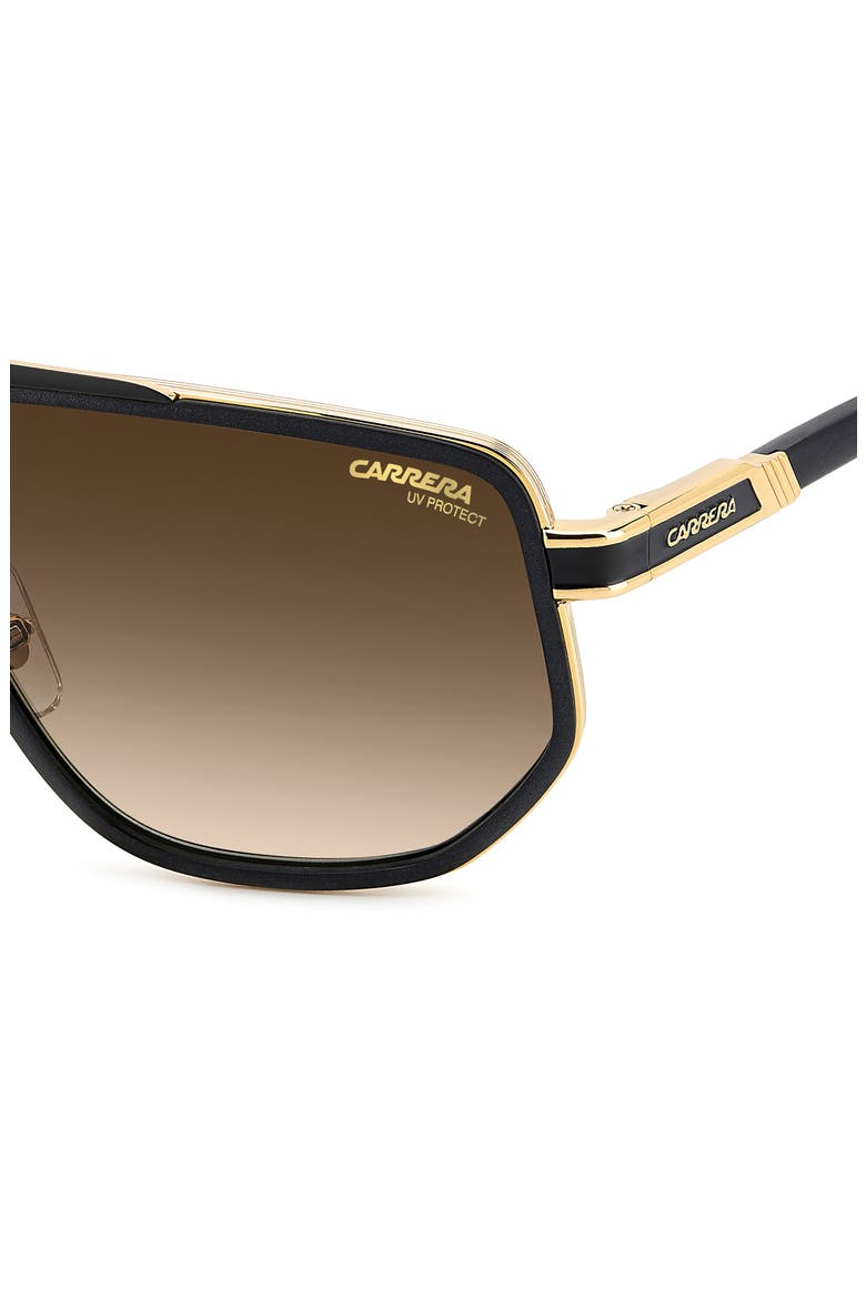 61mm Gradient Geometric Square Sunglasses, Alternate, color, BLACK GOLD/ BLACK BROWN GREEN