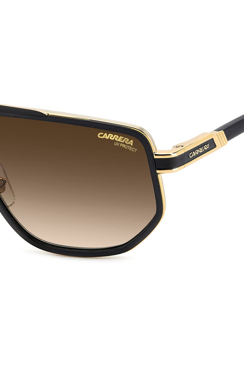 Carrera Eyewear 61mm Gradient Geometric Square Sunglasses, Alternate, color, Black Gold/ Black Brown Green