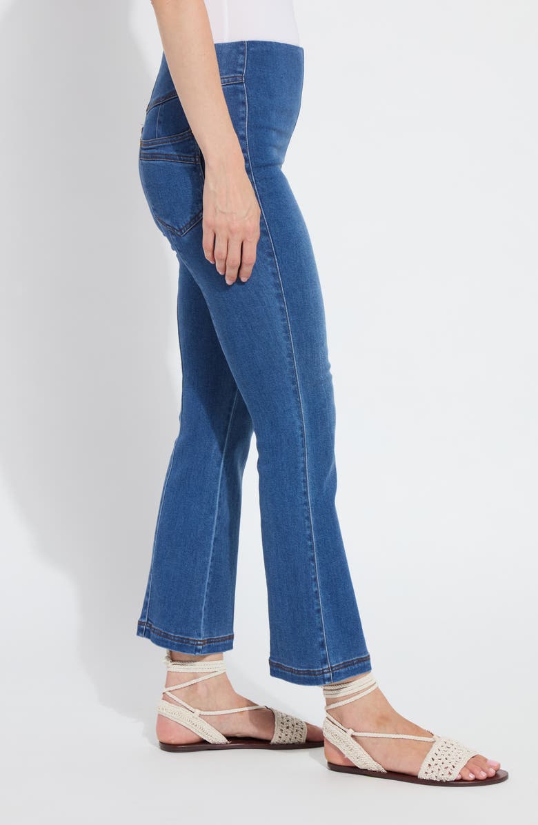 Lysse Jade Pull-On Ankle Flare Leg Jeans, Alternate, color, Mid Wash