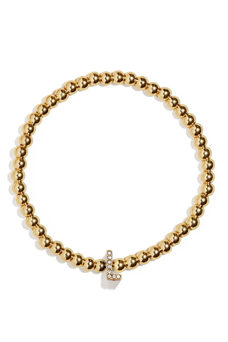 Pisa Pavé Initial Bracelet, Main, color, GOLD L